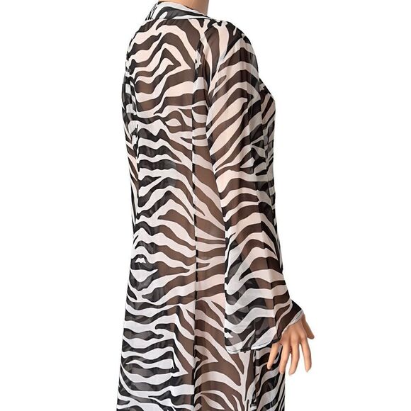 Victoria’s Secret Collection Vintage Sheer Zebra Print Maxi Dress / Coverup - Picture 6 of 16